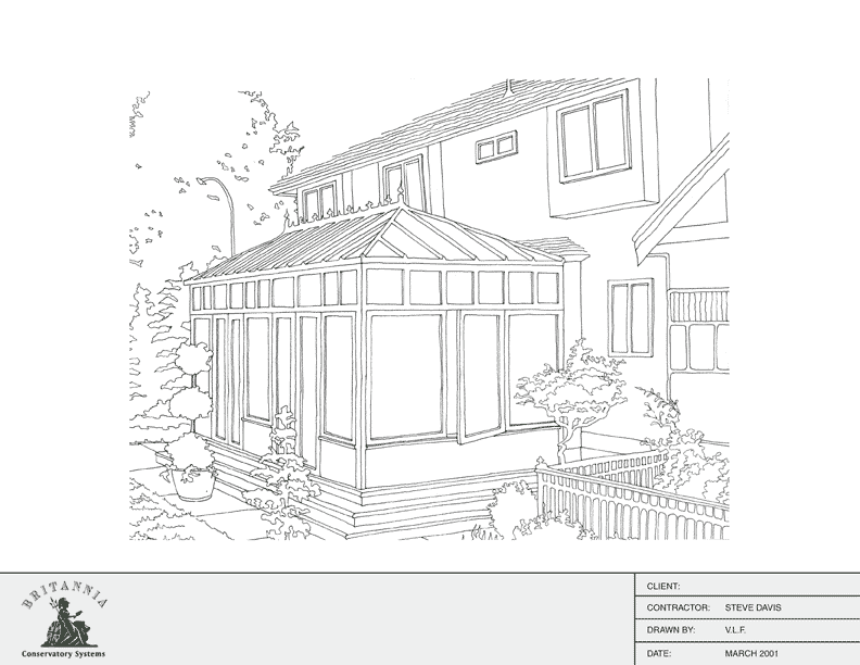 rendering of house with a custom conservatory