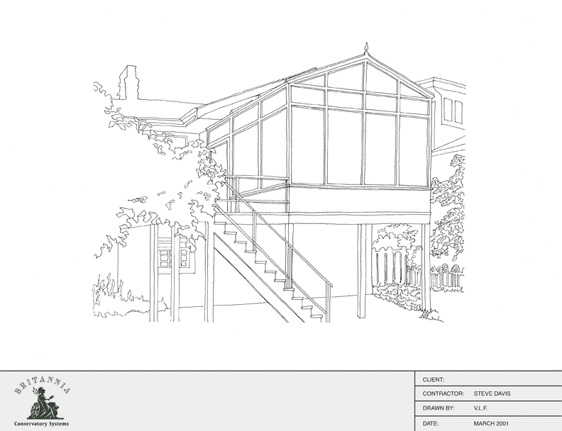 rendering of house with a custom conservatory