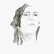 pencil drawing of Patti Smith